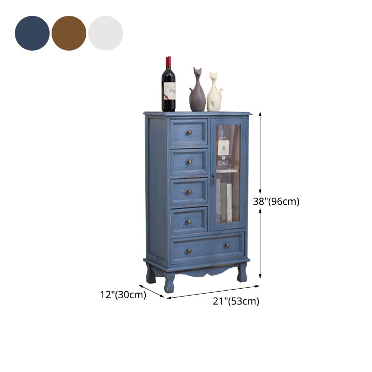 12" D Traditional Wooden Combo Dresser Bedroom Storage Chest Dresser with Drawers and Door