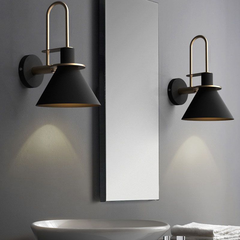 Shaded Wall Light Sconce Nordic Minimalist Style Metal 1 Light Sconces