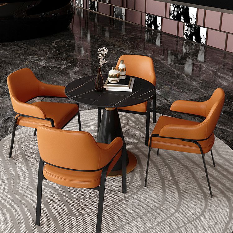 Traditional Luxury Round Indoor Table Sintered Stone Top Table for Kitchen