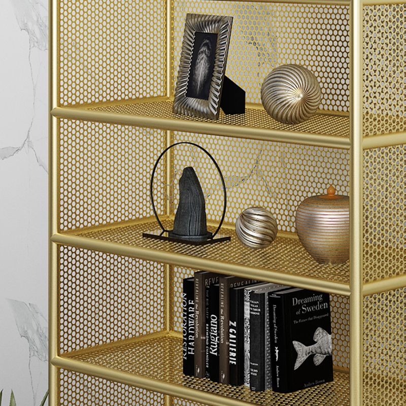 11" Wide Glam Shelf Bookcase Closed Back Metal Shelves Included Bookshelf