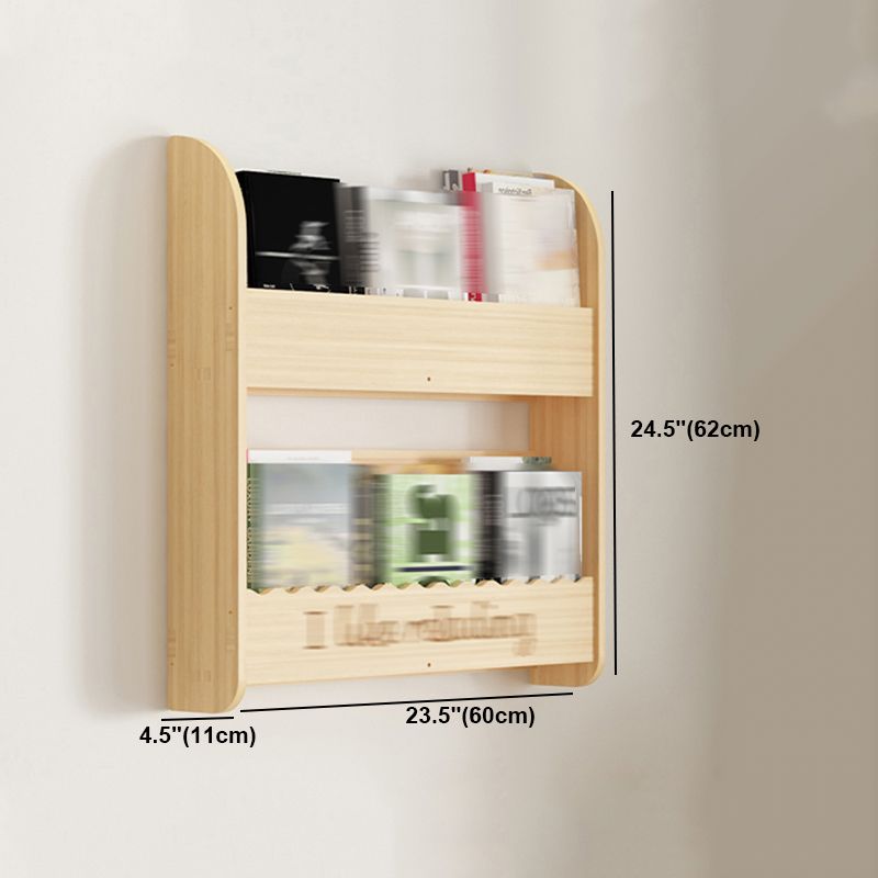 Modern Style Wooden Bookshelf Wall Mounted Shelf Bookcase for Study Room