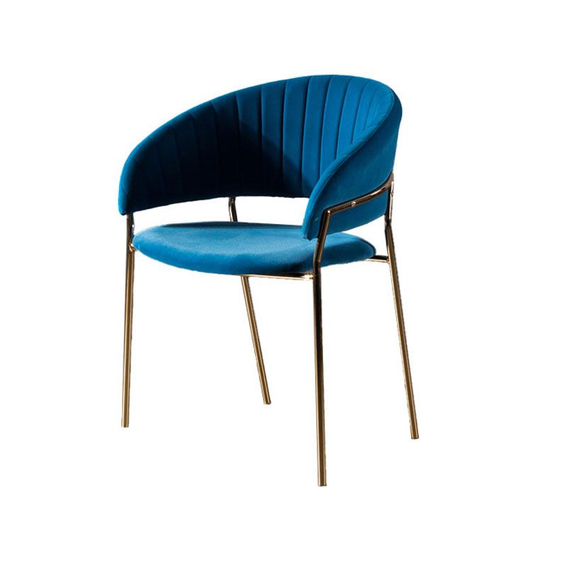 Sillas de comedor con brazo trasero abierto escandinavo, silla lateral tapizada