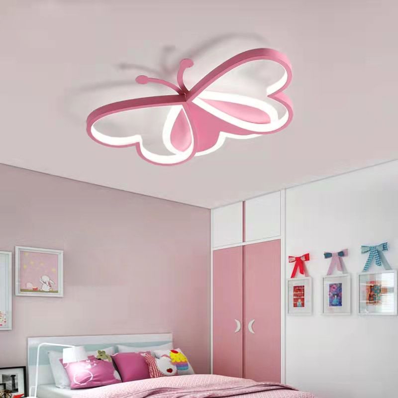 Mariposa cerca de la lámpara de techo estilo moderno lámpara de techo de metal LED para dormitorio