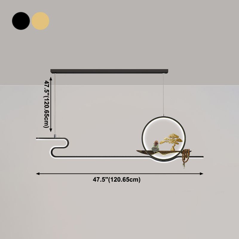 Ideas de iluminación de isla lineal Iluminación colgante de 2 luces de metal contemporáneo