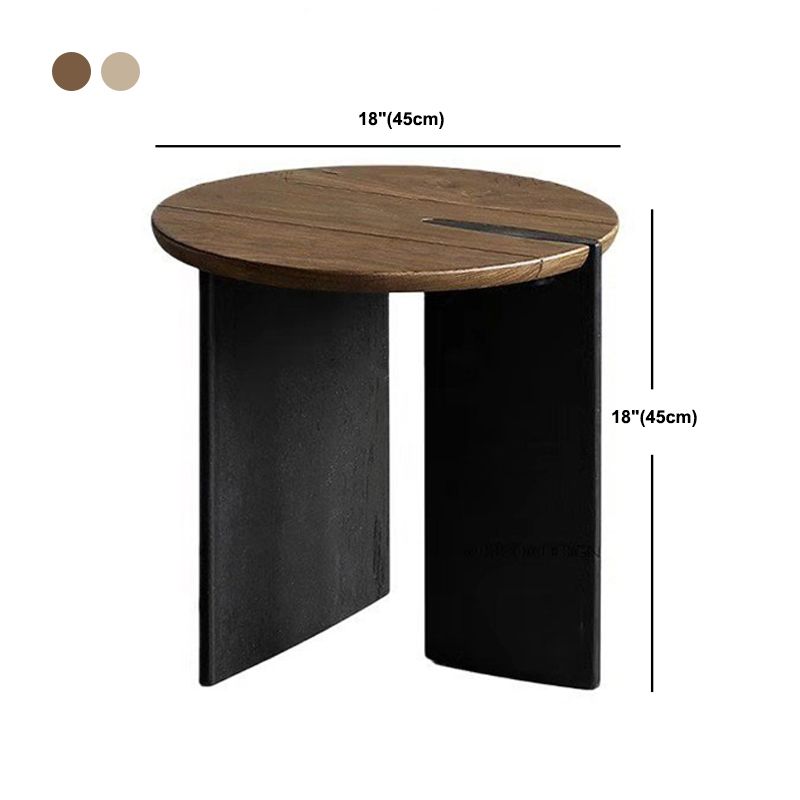 Contemporary Style Coffee Table Solid Wood Round Cocktail Table