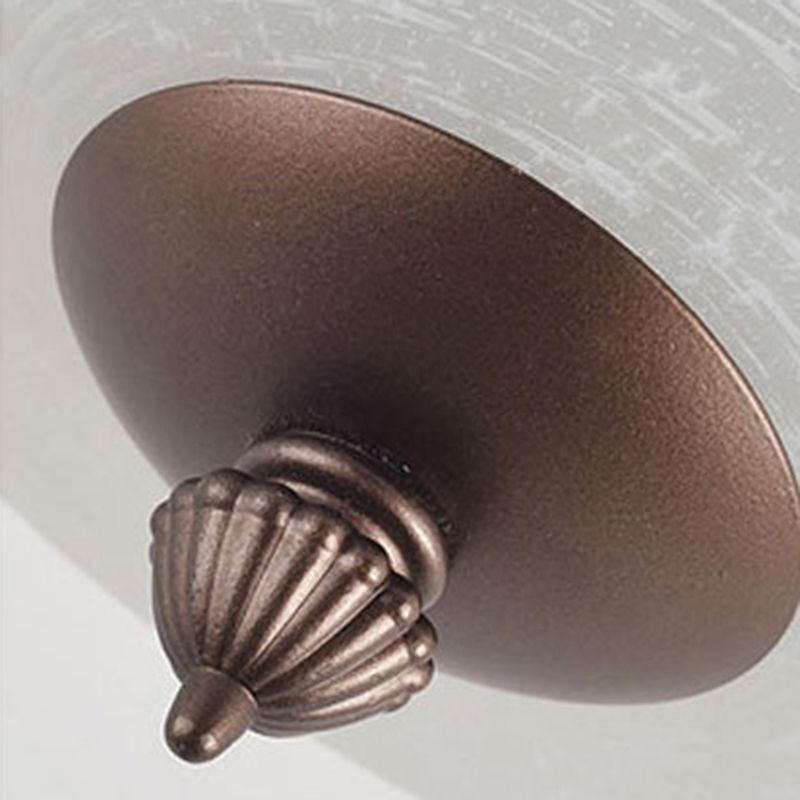 3 Light Chandelier Light with Bowl White Glass Shade Traditional Living Room Ceiling Lamp in Bronze