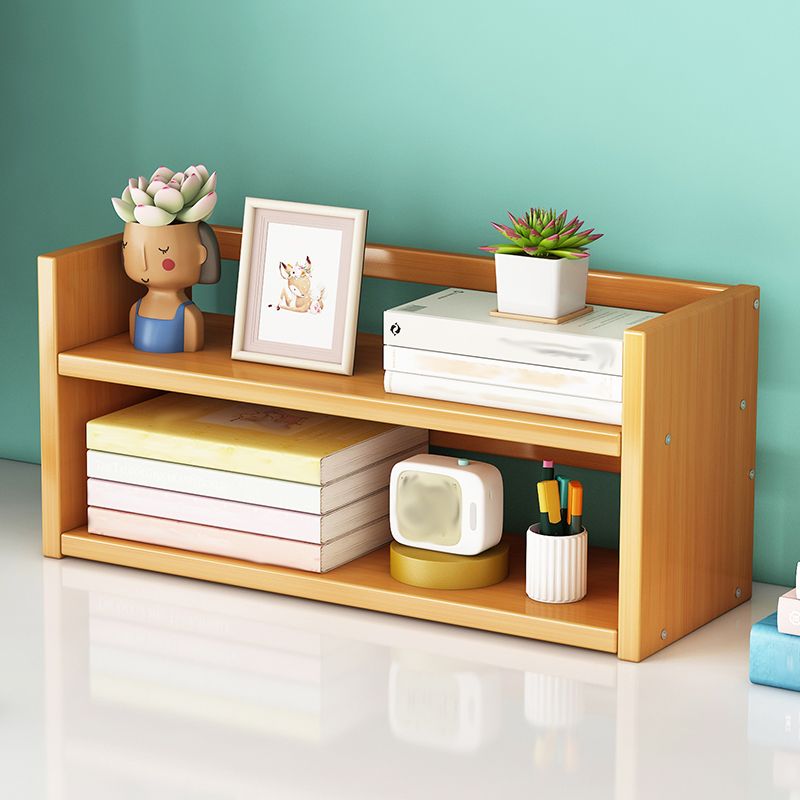 Bamboo Vertical Bookshelf Contemporary Open Back Bookcase with Shelves