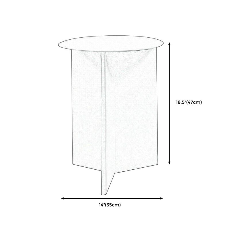 Contemporary Metallic Round Side Table Pedestal Living Room End Table