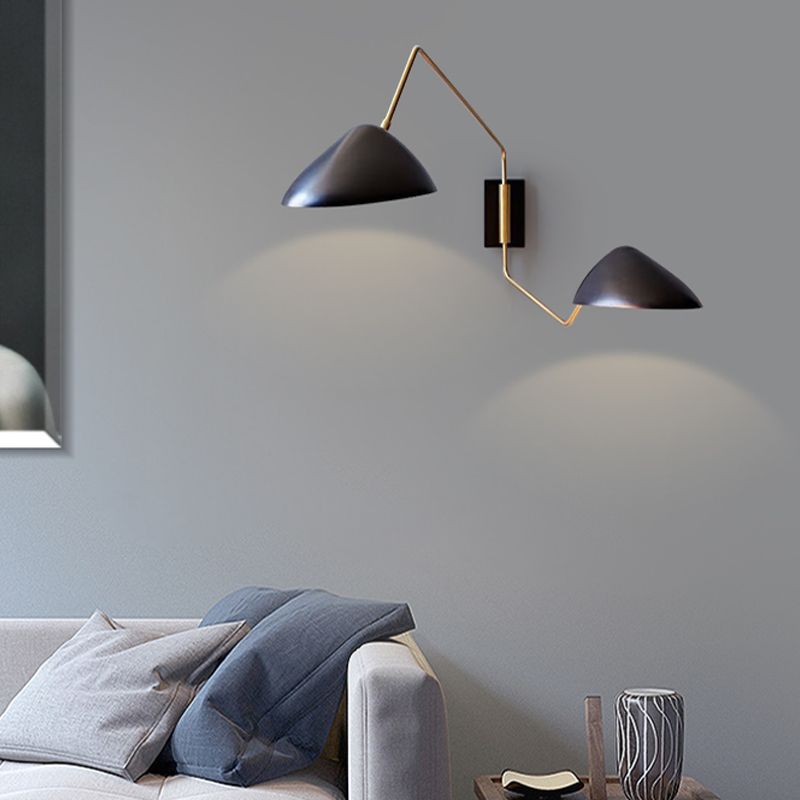 Swingarm Wand gemonteerd licht Minimalistisch metalen 1 kop woonkamer LED Wandverlichting in zwart