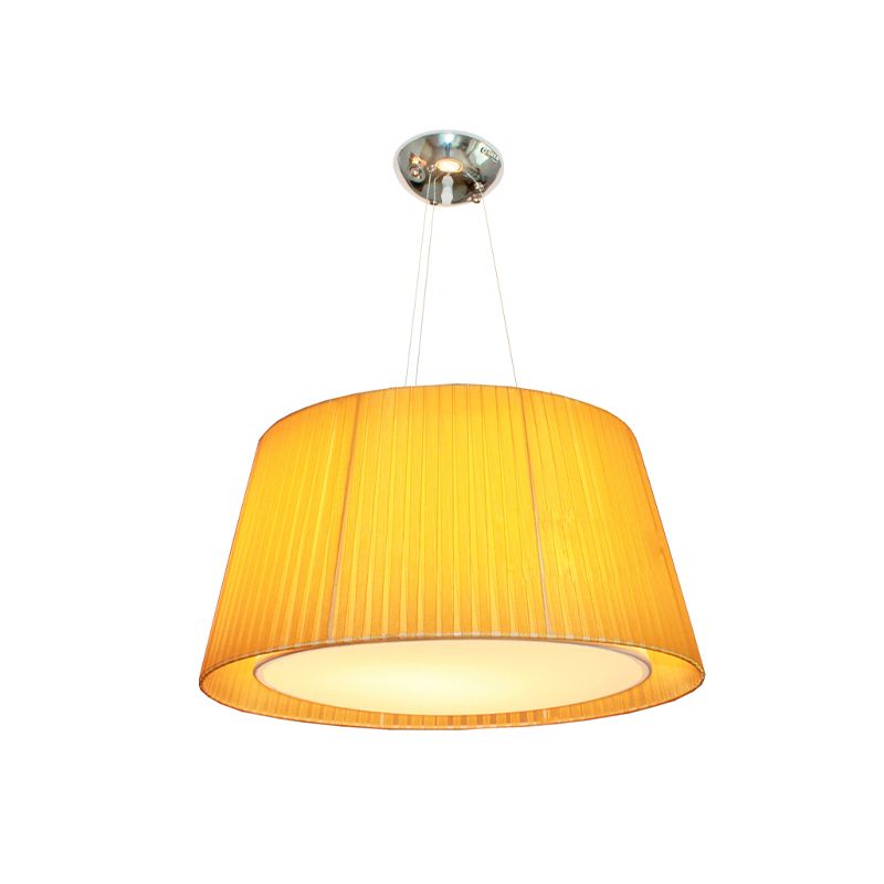 Geel dubbele frustum hangende lamp Modernistisch 1 hoofd verzamelde stof hanger plafondlicht