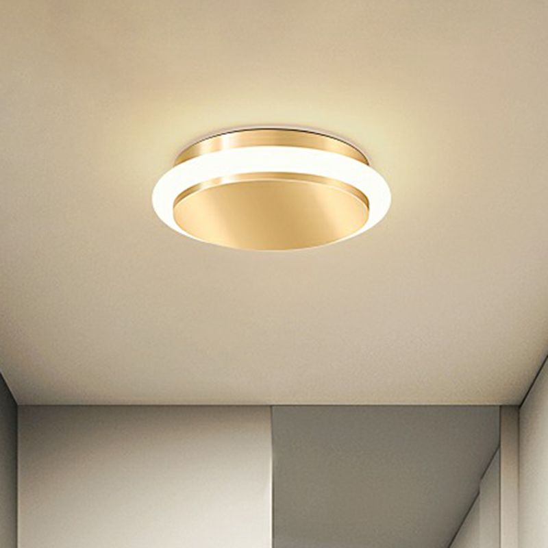 Geometrische foyer inbouwverlichting Acryl eenvoudige stijl LED-plafondmontagelamp in goud