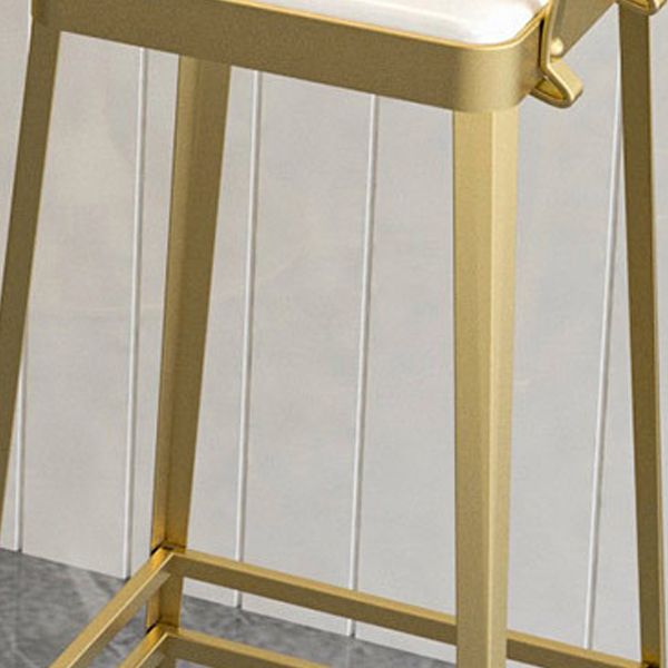 Glam Metal Stool Kitchen 4 Legs Counter Stool in Matte Finish