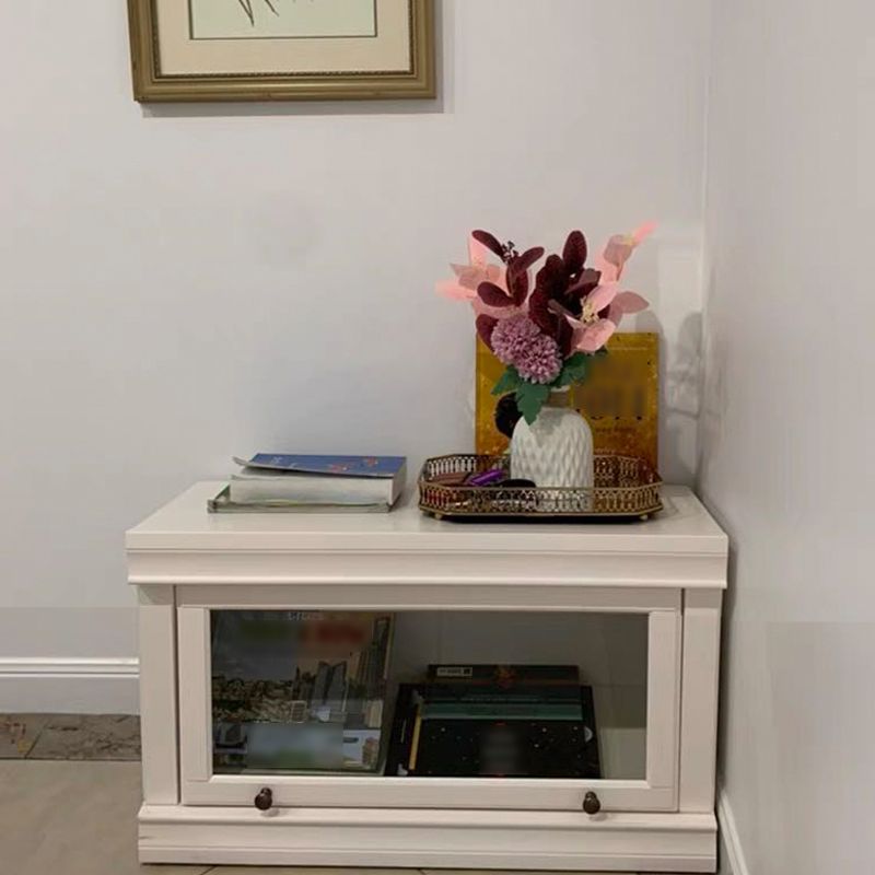 Contemporary Style Bookshelf with Door White Bookcase for Office and Study Room