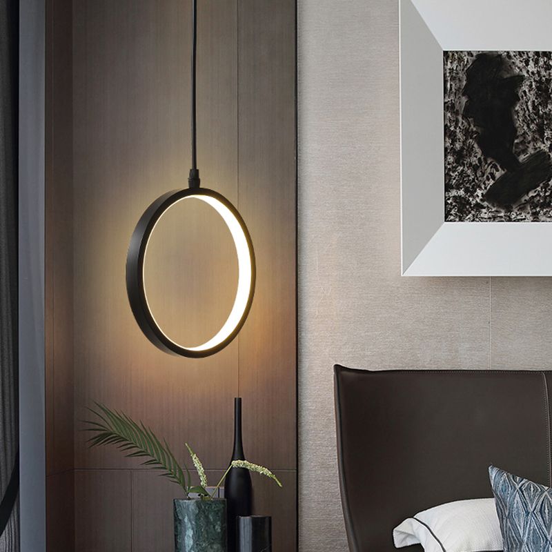 Geometrische hangende hanglamp moderne stijl metalen led zwart hangend plafondlicht