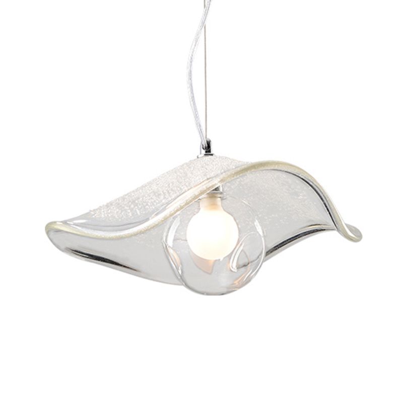 Qualle Hanging Light Kit Minimalist Clear Saatglas 1-Licht-Esstisch Anhänger Deckenlampe