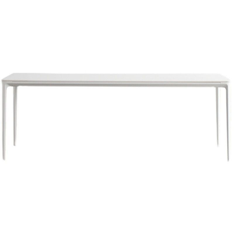 Modern White Stone Table 4 Legs Rectangle Dining Table for Kitchen
