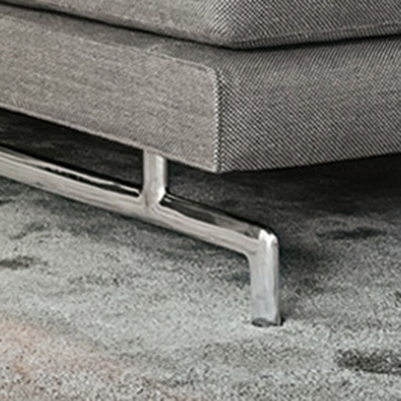 Gray 3-seater Sqaure Arm Sofa Contemporary Slipcovered Sofa with 3 Pillows