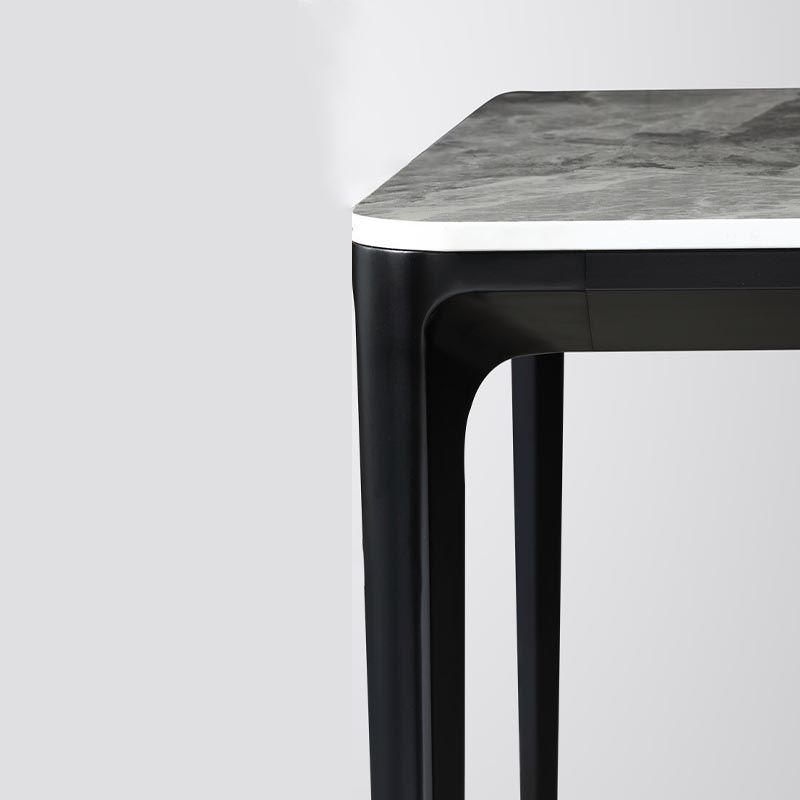 Rectangle Modern Stone Table Standard Height Kitchen Room Table with 4 Legs