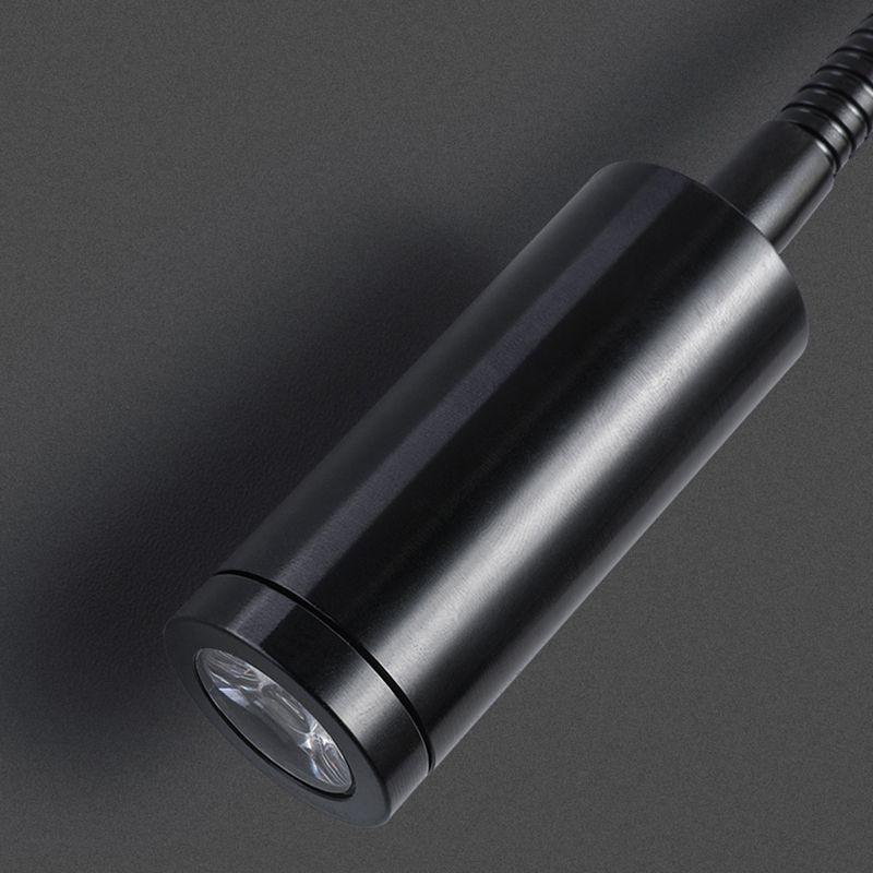 Adjustable LED Wall Fixture in Dark Black Aluminum Wall Reading Lighting
