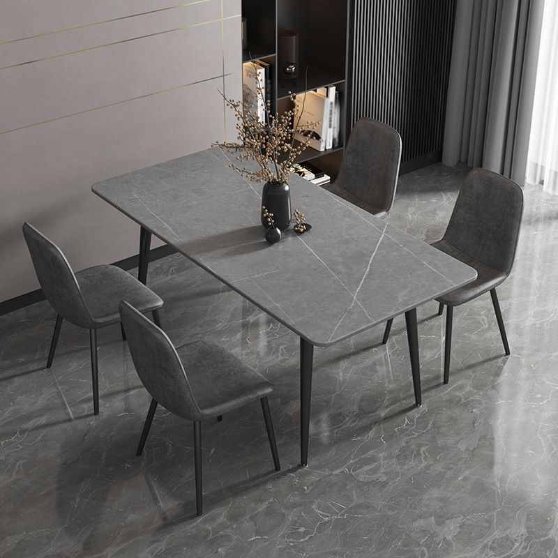 Stone Top Dining Table Industrial 4 Legs Dining Table for Dining Room