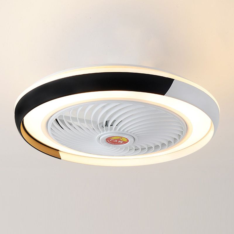 Moderne runde Lüfterleuchte Metall LED Schlafzimmer Halbflush Mount Light
