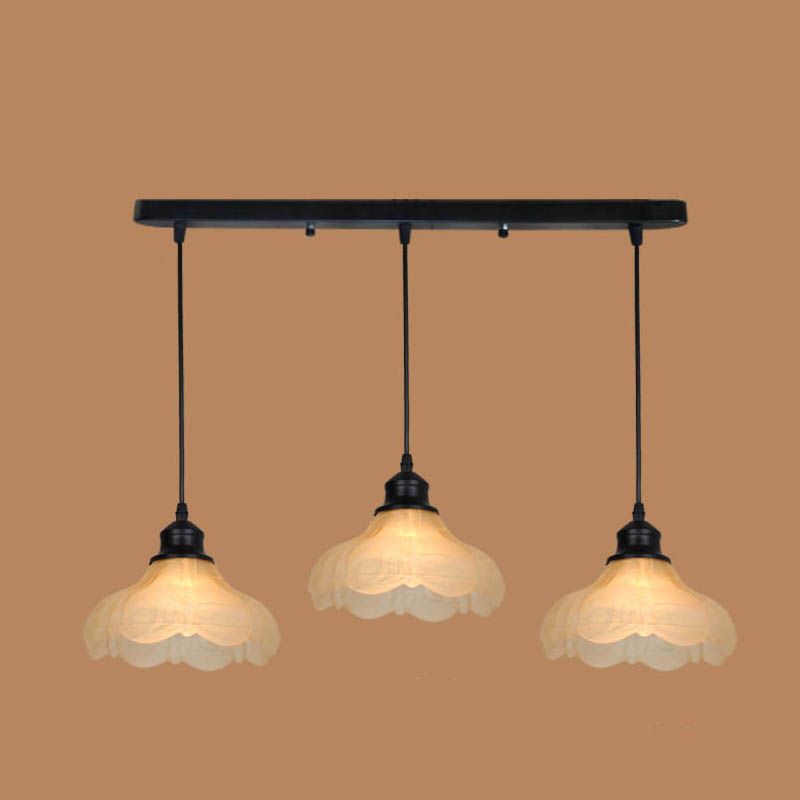 White Glass Hanging Lamps with Glossy Shade Industrial Suspension Pendant