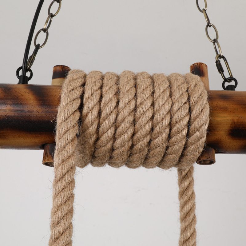 Industrial Style Island Light Hemp Rope Island Hanging Lamp for Living Room