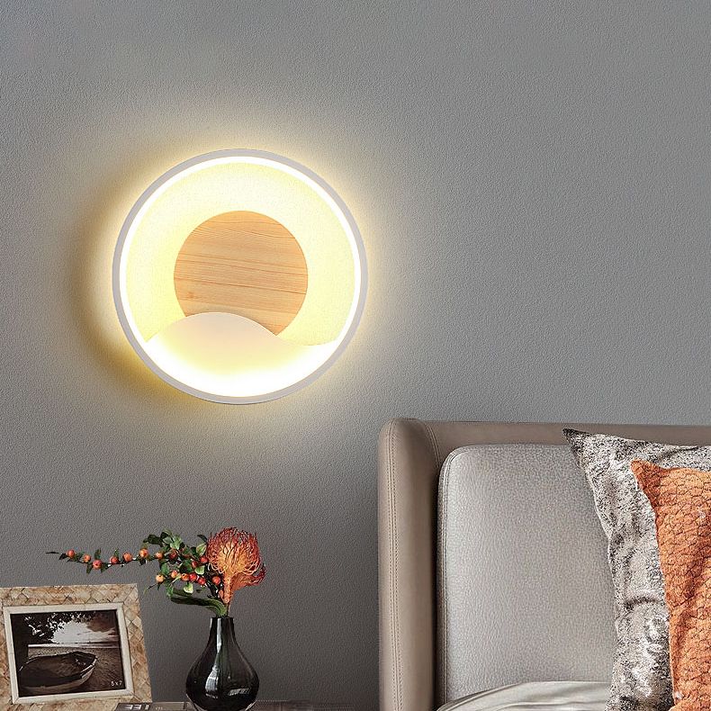 Aluminium afgeronde schaduw Wandlicht Moderne 1-licht LED-wand sconce voor slaapkamer