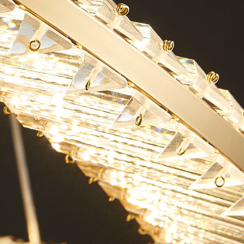 Moderne stijl helder kristal plafond hanger lichtring hangende verlichtingsarmaturen