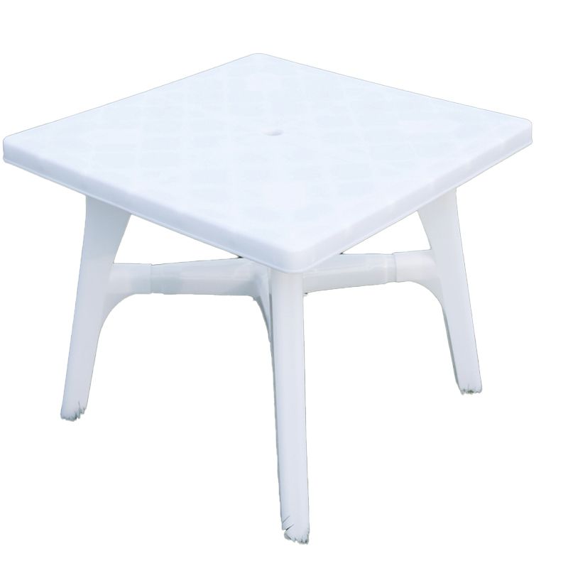 Modern Style Rectangle/Round Patio Table Plastic Water Resistant with Umbrella Hole