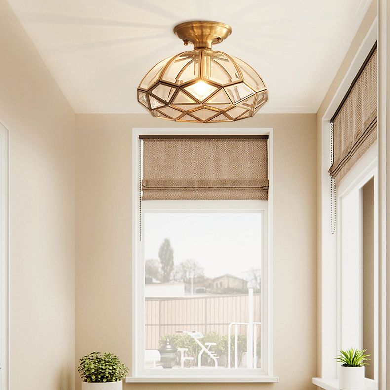 Tazón montura de montaje ligero de vidrio transparente de montura tradicional para dormitorio