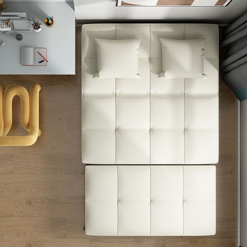 Contemporary Faux Leather Sleeper Sofa Biscuit Back Armless Sofa Bed