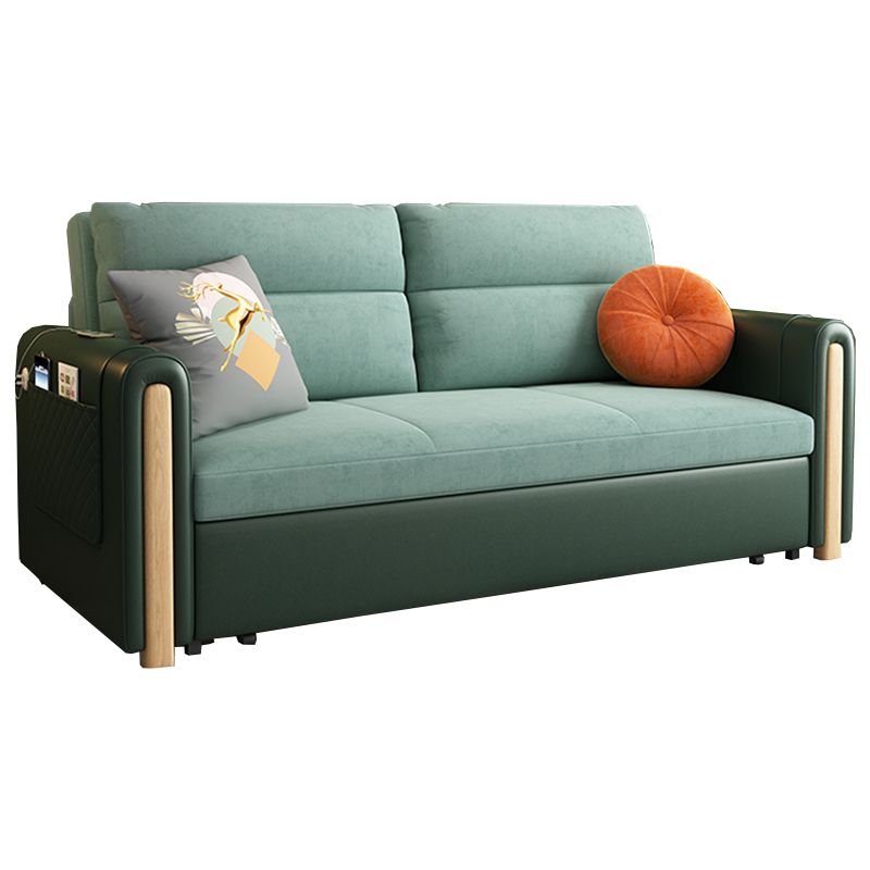 Convertible Contemporary Slipcovered Bed Sofa Couch with Pillows