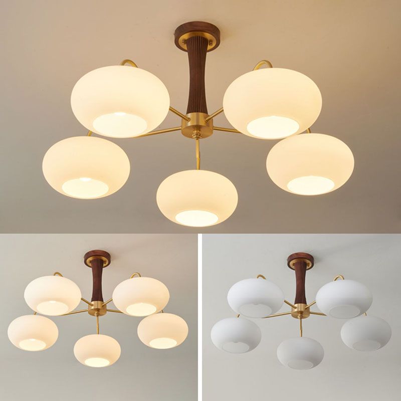 Modern Simple Wooden Ceiling Light Dome Shape Ceiling Lamp for Bedroom