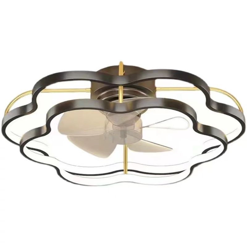 Geometric Shape Metal Ceiling Fans Modern Multi-Lights Ceiling Fan Lamp