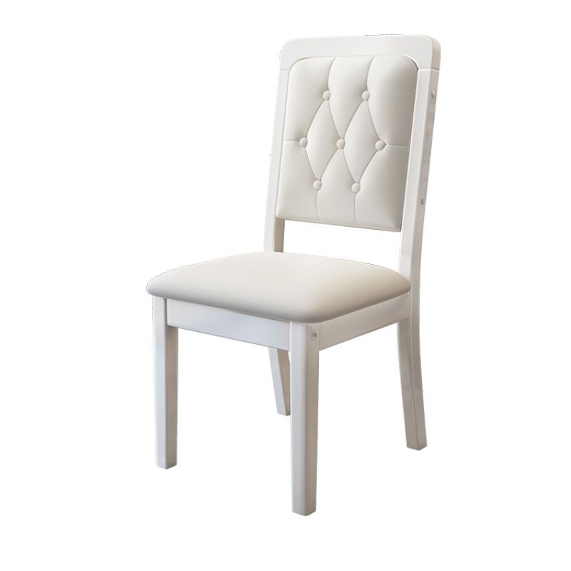 Wood Tufted Dining Chair Modern Style Upholstered Armless Dining Chairs