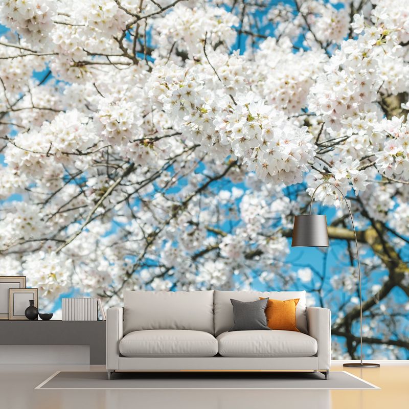 Cherry Blossoms Mural for Living Room Bedroom, Removable, Customized Size