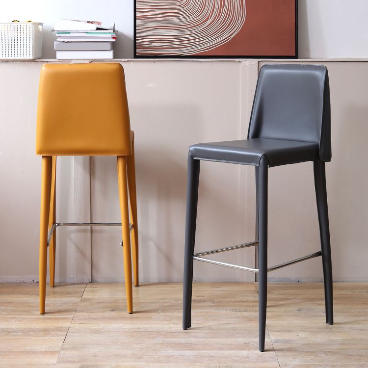 Modern Bar Stool Leathe Backrest Counter Stool for Living Room