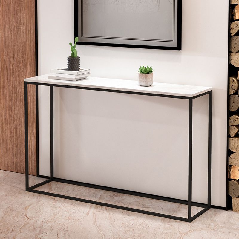 29.53" Tall Marble Console Table Modern Frame Base Accent Table for Hall