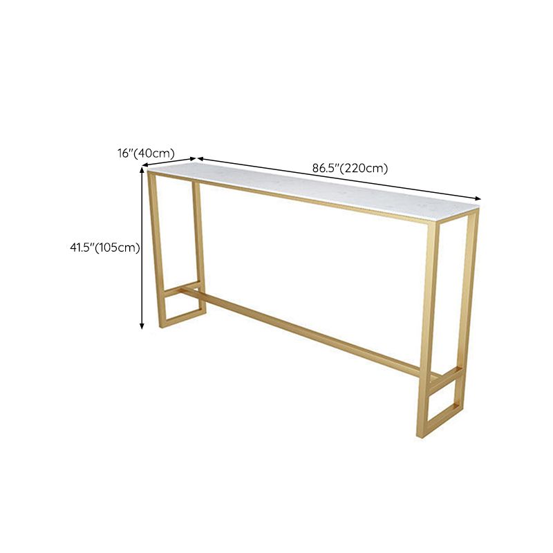 Glam Style Rectangle Bar Table Faux Marble Bar Dining Table for Living Room