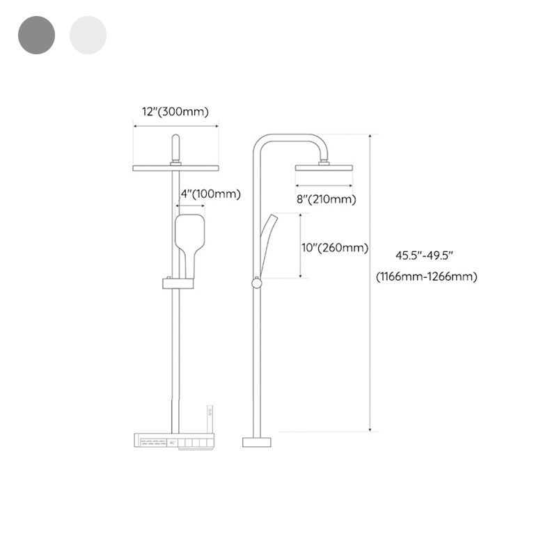 Adjustable Spray Pattern Shower System Square Wall Mounted Shower Hose Shower System