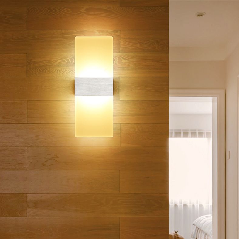 Lampada da parete per tonalità rettangolare in alluminio modernista Light Sconce a 1 luce per camera da letto