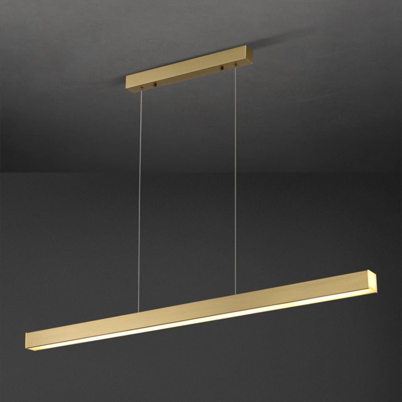 Lámparas lineales de lámparas de luz de cobre de estilo simple lámparas colgantes de restaurantes lineales de 1 luces