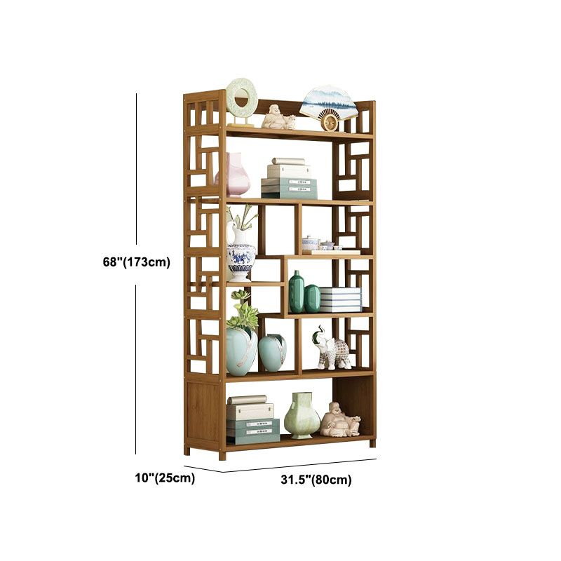 Modern Bamboo Floor Shelf Bookcase Open Book Shelf for Study Room