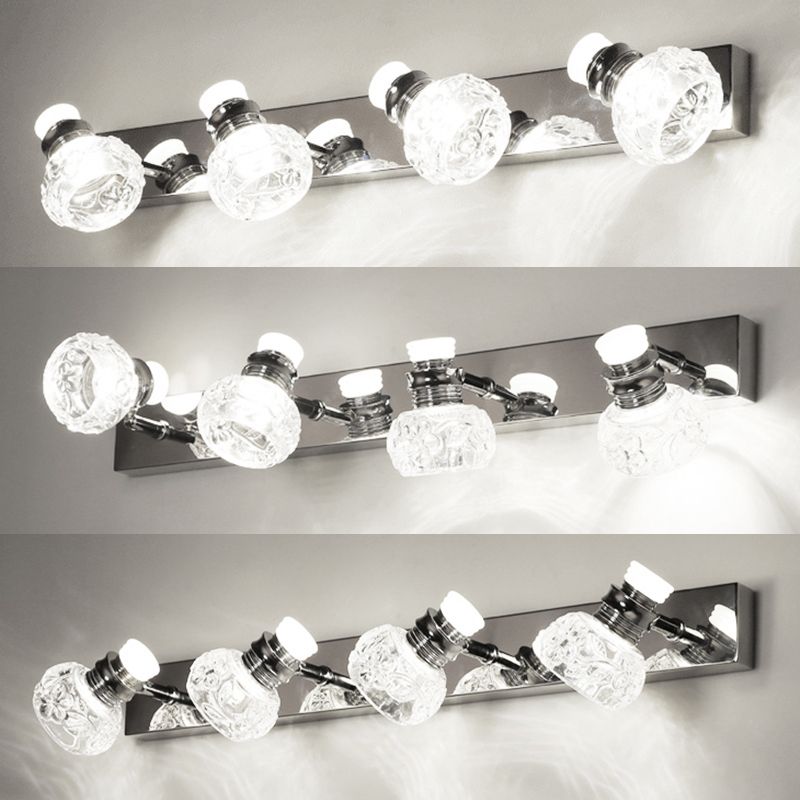 Round Bathroom Wall Lighting Fixture Crystal Minimalist Wall Mounted Lighting in Clear