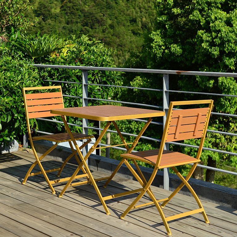 Modern Style 1/3 Pieces Metal Picnic Table Reclaimed Wood Picnic Table Set