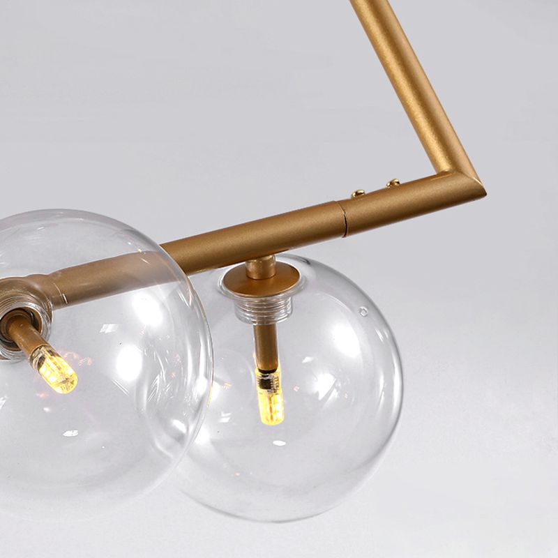 Round Glass Multi Light Pendant Contemporary Style Ceiling Pendant Light for Dinning Room