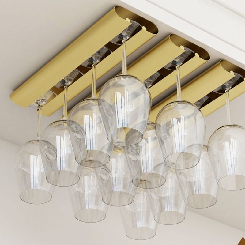 Industrial Hanging Wine Rack Metal Wine Glass Stemware Rack Holder