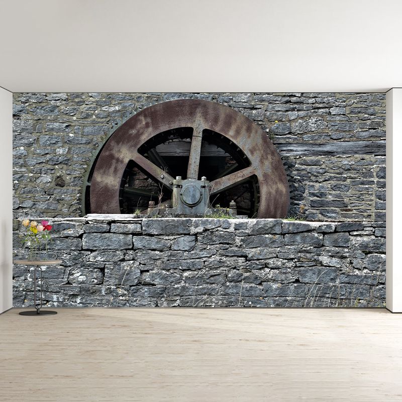 Industrial Photography Style Building Mural Wallpaper Mildew Resistant for Decoration