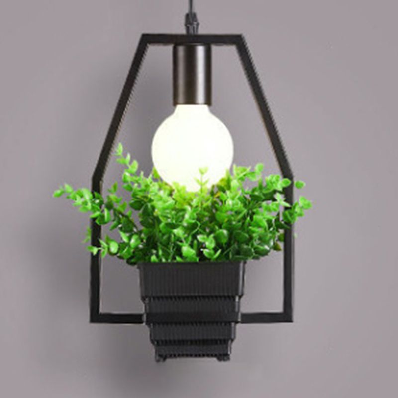 Metall Geometrische Linie Einfachheit Anlagen Hängende Lampe Einer Glühbirne Bekleidungsgeschäft Dekorative Beleuchtung